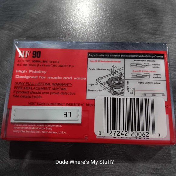 NEW SONY HF 90 MINUTES BLANK AUDIO CASSETTE TAPE - NORMAL BIAS - Picture 2 of 2